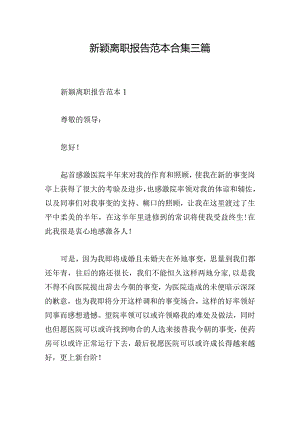 新颖离职报告范本合集三篇.docx
