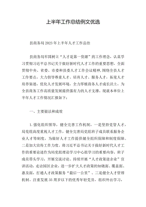 上半年工作总结例文优选.docx