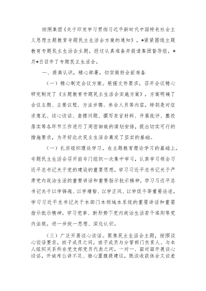 国企2023年题教育专题民主生活情况报告范文.docx