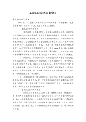 基层支部书记述职【9篇】.docx
