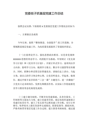 党委班子抓基层党建工作总结.docx