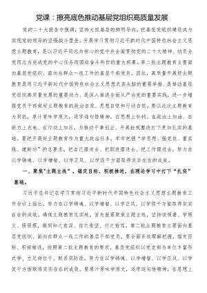 党课：擦亮底色 推动基层党组织高质量发展.docx