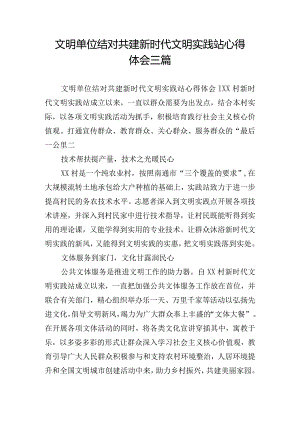 文明单位结对共建新时代文明实践站心得体会三篇.docx