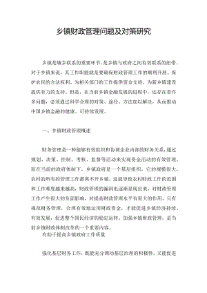 乡镇财政管理问题及对策研究.docx
