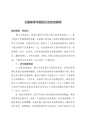 专题教育第四专题发言.docx