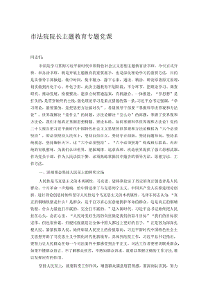 市法院院长主题教育专题党课.docx