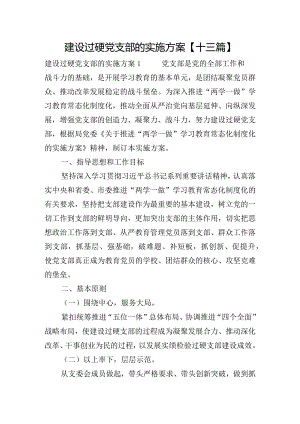 建设过硬党支部的实施方案【十三篇】.docx
