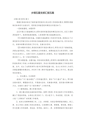 乡镇五星支部汇报五篇.docx