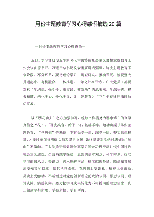 十一月份主题教育学习心得感悟摘选20篇.docx