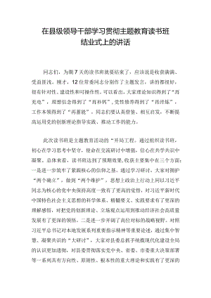 在县级领导干部学习贯彻主题教育读书班结业式上的讲话.docx