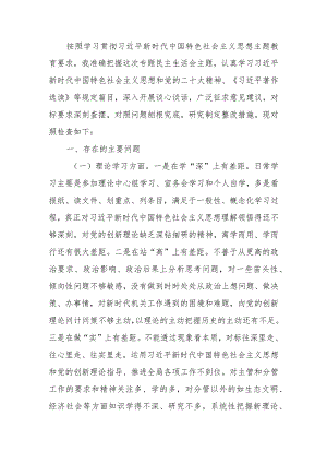 2023年教育专题民主生活个人检查发言材料（班子成员六个方面）范文.docx