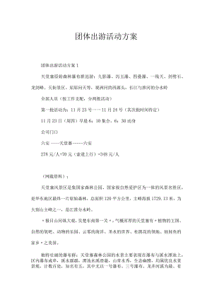 团体出游活动方案.docx