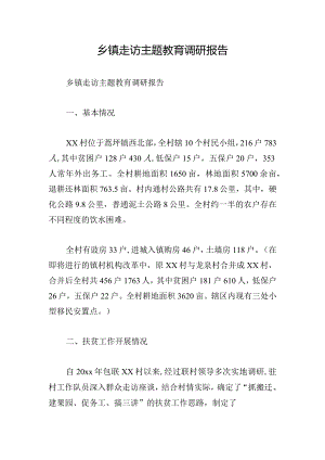 乡镇走访主题教育调研报告.docx