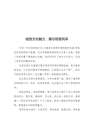 开展班级文化与风采展示活动简报.docx