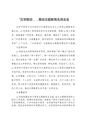 “五学联动”推动主题教育走深走实.docx