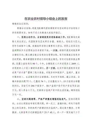 在农业农村领导小组会议上的发言材料.docx
