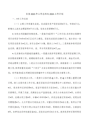 水务2023年工作总结及2024工作计划.docx
