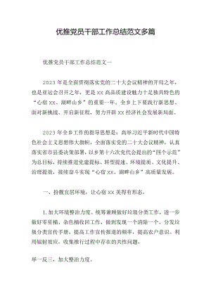 优推党员干部工作总结范文多篇.docx