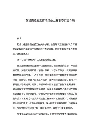 在省委巡视工作动员会上的表态发言5篇.docx