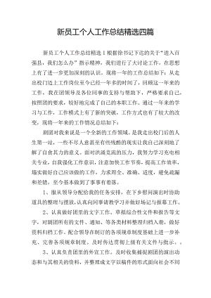 新员工个人工作总结精选四篇.docx
