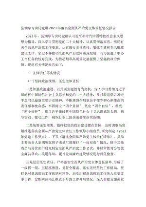 县烟草专卖局党组2023-2024年落实全面从严治党主体责任情况报告.docx