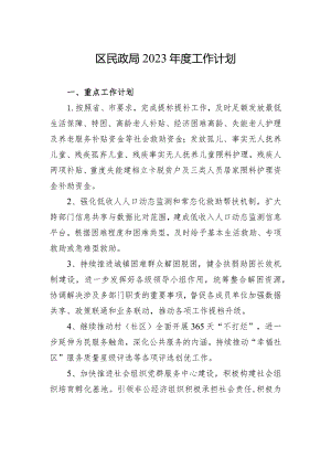区民政局2023年度工作计划.docx