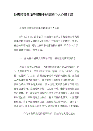 处级领导参加干部集中轮训班个人心得7篇.docx