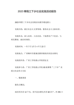2023寒假三下乡社会实践活动报告.docx