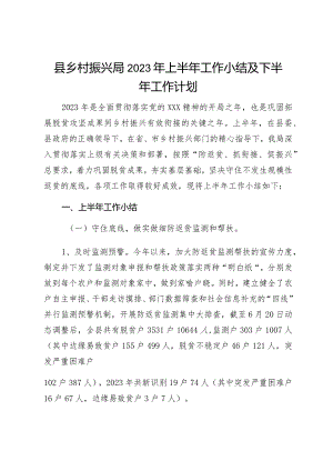 县乡村振兴局2023年上半年工作小结及下半年工作计划.docx