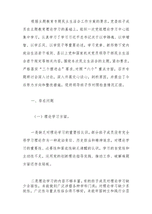 党委班子2023年教育专题民主生活领导班子检查材料范文两篇.docx