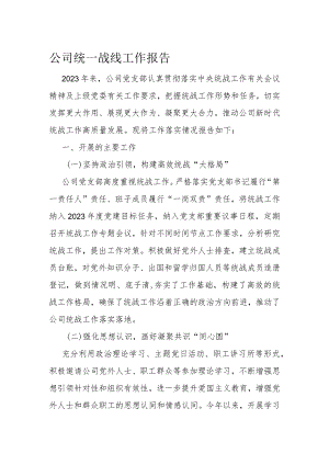 公司统一战线工作报告.docx