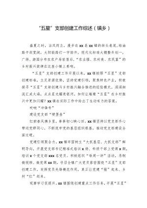 “五星”支部创建工作综述（镇乡）.docx