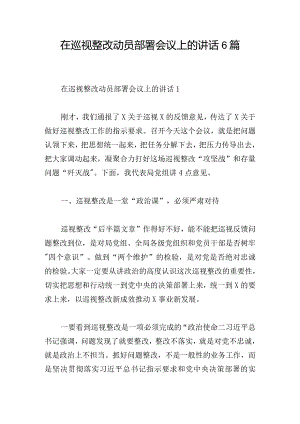 在巡视整改动员部署会议上的讲话6篇.docx