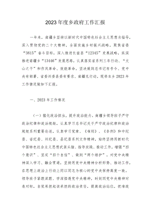 2023年度乡政府工作汇报.docx