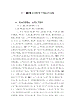 关于2023年巡察整改情况的通报.docx