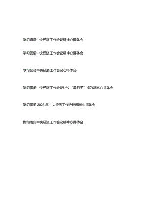 学习贯彻2023年中央经济工作会议精神心得体会6篇.docx