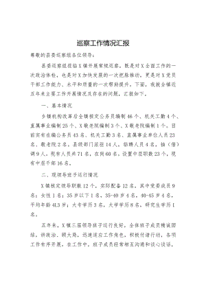 乡镇向巡察组关于近五年来工作情况的汇报.docx
