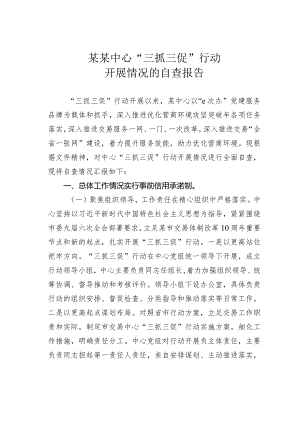 某某中心“三抓三促”行动开展情况的自查报告.docx