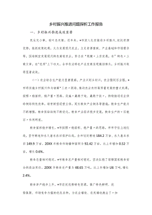 乡村振兴推进问题探析工作报告.docx