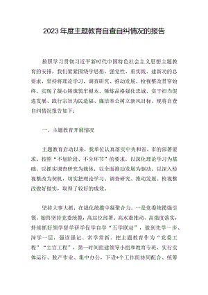2023年度主题教育自查自纠情况的报告.docx