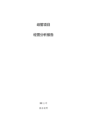歧管项目经营分析报告.docx