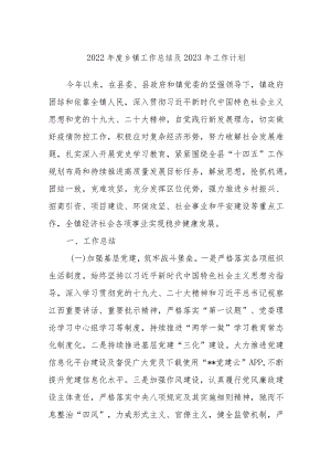 2023年度乡镇工作总结及2023年工作计划.docx