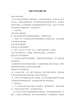 局班子存在问题6篇.docx