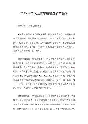 2023年个人工作总结精选多章荟萃.docx