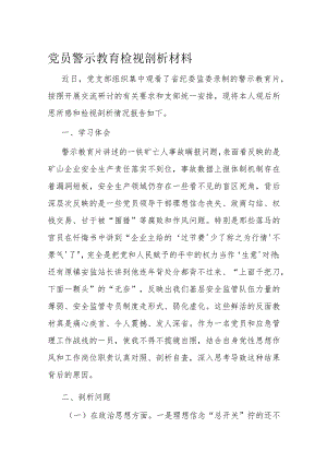 党员警示教育检视剖析材料.docx