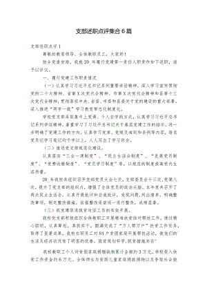 支部述职点评集合6篇.docx