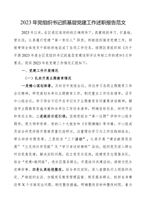 2023年党组织书记抓基层党建工作述职报告 （2篇）.docx
