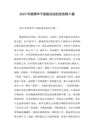 2023年度青年干部座谈会的发言稿5篇.docx