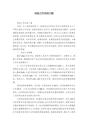 检验工作总结三篇.docx
