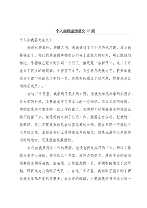 个人自我鉴定范文15篇.docx